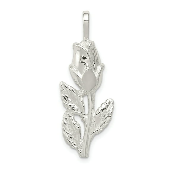 925 Sterling Silver Rose Bud Shaped Pendant