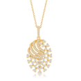 thumbnail image 1 of 925 Sterling Silver Rose Gold Plated/Gold Plated High Polished Oval Wave Designed Cluster Cubic Zirconia 18’’ Pendant Necklace, 1 of 4