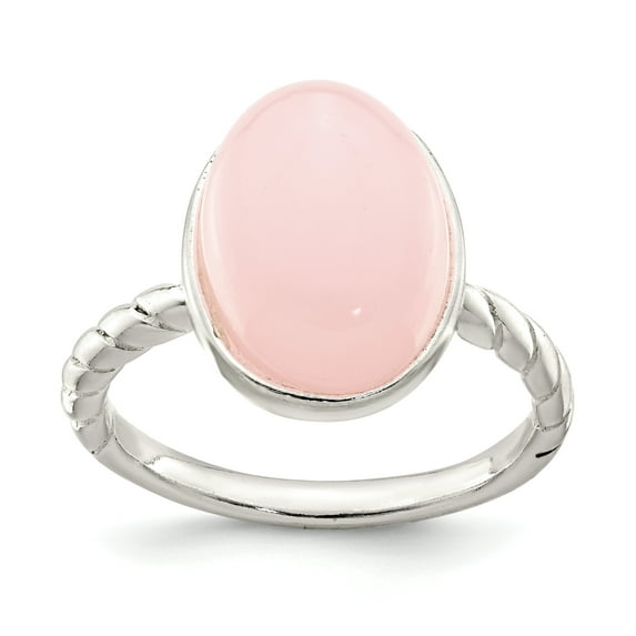 925 Sterling Silver Rose Quartz Ring Size 7