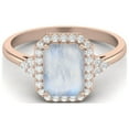 thumbnail image 1 of 925 Sterling Silver Rose Vermeil 0.90 Cts Octagon Shape Moonstone Solitaire Women Valentines Day Gifts Ring, 1 of 3