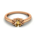 thumbnail image 1 of 925 Sterling Silver Rose Vermeil 6X4mm Oval Citrine Solitaire Women Mother's Day Gift Ring, 1 of 3