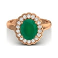 thumbnail image 1 of 925 Sterling Silver Rose Vermeil 6mm Round Green Onyx Solitaire Women Valentines Day Gifts Ring, 1 of 4