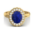 thumbnail image 1 of 925 Sterling Silver Rose Vermeil 6mm Round Lapis Solitaire Women Valentines Day Gifts Ring, 1 of 4