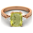 thumbnail image 1 of 925 Sterling Silver Rose Vermeil 9X7mm Cushion Lemon Quartz Solitaire Women Valentines Day Gifts Ring, 1 of 3