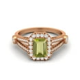 thumbnail image 1 of 925 Sterling Silver Rose Vermeil 9X7mm Cushion Peridot 925 Sterling Silver Solitaire Split Shank Valentines Day Gifts Ring, 1 of 3