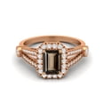 thumbnail image 1 of 925 Sterling Silver Rose Vermeil 9X7mm Cushion Smoky Quartz 925 Sterling Silver Solitaire Split Shank Valentines Day Gifts Ring, 1 of 3