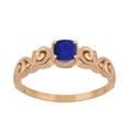 thumbnail image 1 of 925 Sterling Silver Rose Vermeil Lapis Cushion 6mm Women's Solstic Valentines Day Gifts Ring, 0.75 Ct, 1 of 1