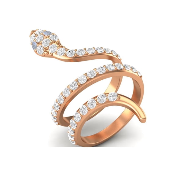 925 Sterling Silver Rose Vermeil Rainbow Cobra Snake Women Wrap Rings Mother's Day Gift Jewelry
