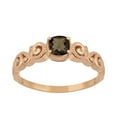 thumbnail image 1 of 925 Sterling Silver Rose Vermeil Smoky Quartz Cushion 6mm Women's Solstic Mother's Day Gift Ring, 0.75 Ct, 1 of 4