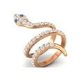 thumbnail image 1 of 925 Sterling Silver Rose Vermeil Snake Women Wrap Ring Natural Tanzanite Cobra Snake Rings, 1 of 4