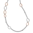 thumbnail image 1 of 925 Sterling Silver Rose-plated Scratch-finish 2-Chain Necklace - with Secure Lobster Lock Clasp 31.5", 1 of 5