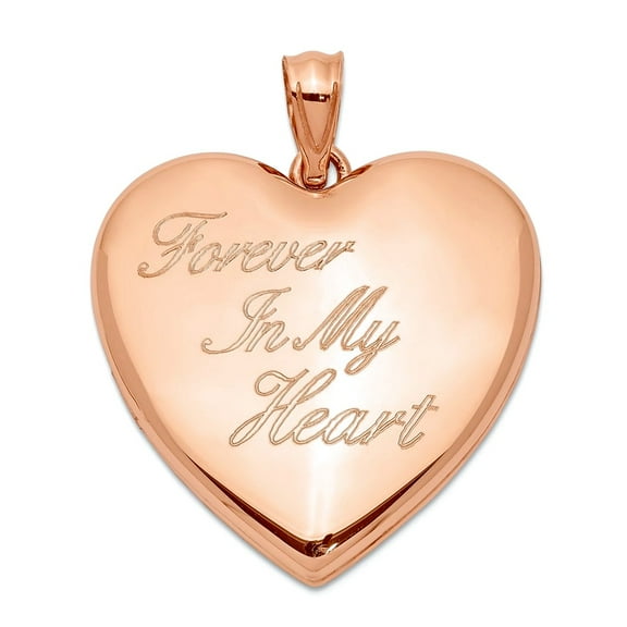 925 Sterling Silver Rose-tone Forever In My Love Heart Ash Holder Heart Locket 30.75x23.8mm Wide Locket Necklace for Wom
