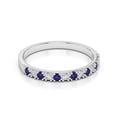 thumbnail image 1 of 925 Sterling Silver Round 0.50 Ctw Natural Tanzanite Gemstone Half Eternity Band Women Anniversary Ring, Gift For Her_11.5, 1 of 5