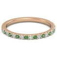 thumbnail image 1 of 925 Sterling Silver Round 0.58 Ct Tsavorite Half Eternity Rose Plated Women Ring, 1 of 5
