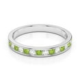 thumbnail image 1 of 925 Sterling Silver Round 0.60 Ctw Peridot Gemstone Women Eternity Band Stacking Ring – Stackable Band Wedding Engagement Rings, 1 of 1