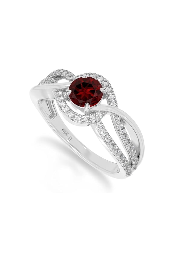 925 Sterling Silver Round 0.8 Ctw Garnet Gemstone Cluster Women Wedding Ring,Engagement Ring -Gift For Her_5