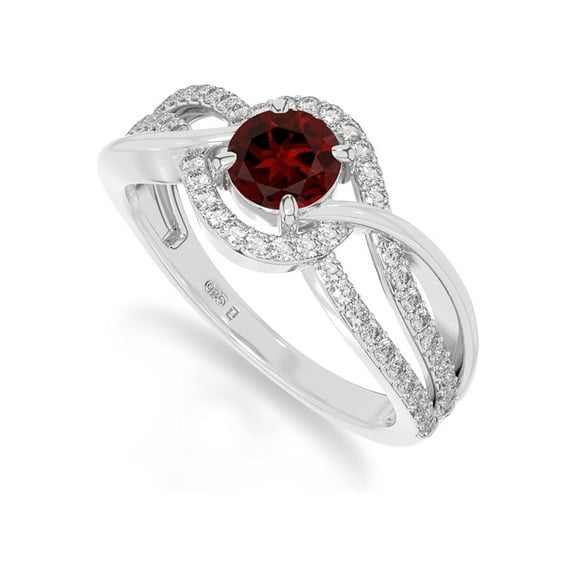 925 Sterling Silver Round 0.8 Ctw Garnet Gemstone Cluster Women Wedding Ring,Engagement Ring -Gift For Her_7