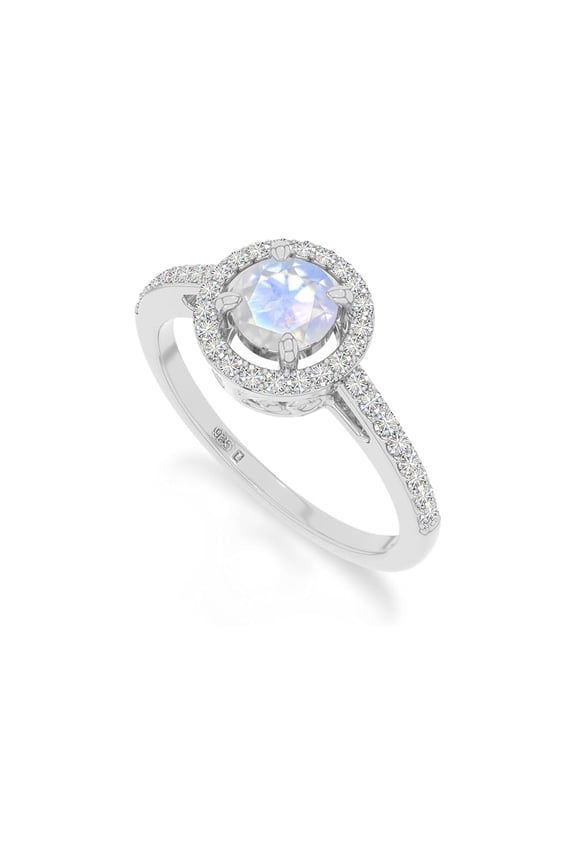 925 Sterling Silver Round 0.80 Ctw Moonstone Gemstone Halo Women Engagement Ring, Wedding, Anniversary Bridal Rings, Gift For Her_10