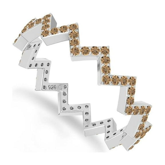 925 Sterling Silver Round 0.9 Ctw Citrine Gemstone Eternity Women Wedding Ring – Engagement Stackable Rings, Gift For Her_9