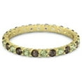 thumbnail image 1 of 925 Sterling Silver Round 2.5 MM Peridot With Smoky Quartz Women Ring Eternity Band Yellow Plated, 1 of 4