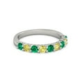 thumbnail image 1 of 925 Sterling Silver Round 2.50 MM Emerald Yellow Tourmaline Eternity Women Ring Size US- 9, 1 of 5