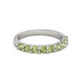 thumbnail image 1 of 925 Sterling Silver Round 2.50 MM Peridot Half Eternity Women Wedding Ring, 1 of 4