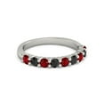 thumbnail image 1 of 925 Sterling Silver Round 2.50 MM Ruby Black Spinel Half Eternity Women Ring, 1 of 4