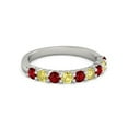 thumbnail image 1 of 925 Sterling Silver Round 2.50 MM Ruby Yellow Tourmaline Eternity Women Ring Size US- 12, 1 of 5