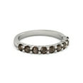 thumbnail image 1 of 925 Sterling Silver Round 2.50 MM Smoky Quartz Half Eternity Women Wedding Ring, 1 of 4