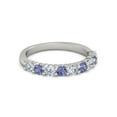 thumbnail image 1 of 925 Sterling Silver Round 2.50 MM White Cz Tanzanite Half Eternity Women Ring, 1 of 4
