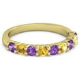 thumbnail image 1 of 925 Sterling Silver Round 2.5MM Amethyst Citrine Eternity Yellow Plated Ring, 1 of 5