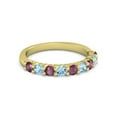 thumbnail image 1 of 925 Sterling Silver Round 2.5MM Rhodolite Blue Topaz Eternity Yellow Plated Ring, 1 of 4