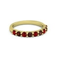 thumbnail image 1 of 925 Sterling Silver Round 2.5MM Ruby Garnet Eternity Yellow Plated Women Ring, 1 of 5