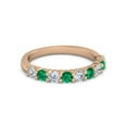thumbnail image 1 of 925 Sterling Silver Round 2.5MM White Cz Emerald Eternity Rose Plated Women Ring, 1 of 4