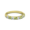 thumbnail image 1 of 925 Sterling Silver Round 2.5MM White Cz Peridot Eternity Yellow Plated Ring, 1 of 4