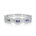 thumbnail image 1 of 925 Sterling Silver Round 2mm Natural Tanzanite Gemstone Infinity Half Eternity Band Women Wedding Ring, Gift For Her, 1 of 1