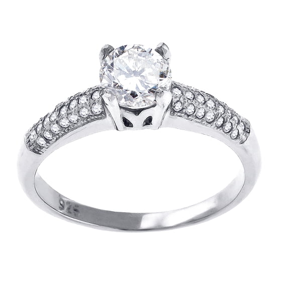 925 Sterling Silver Round Cubic Zirconia Size 11 Anniversary Promise Wedding Band Engagement Ring Promise Ring for Women