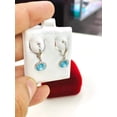 thumbnail image 1 of 925 Sterling Silver Round CZ Dangling Huggies Hoop Earrings Birthstones Women's 12mm, 1 of 5