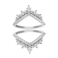 thumbnail image 1 of Uloveido 925 Sterling Silver Round CZ Diamond Ladies Wedding Enhancer Guard Stackable Double Ring, 2 Pieces, 1 of 3