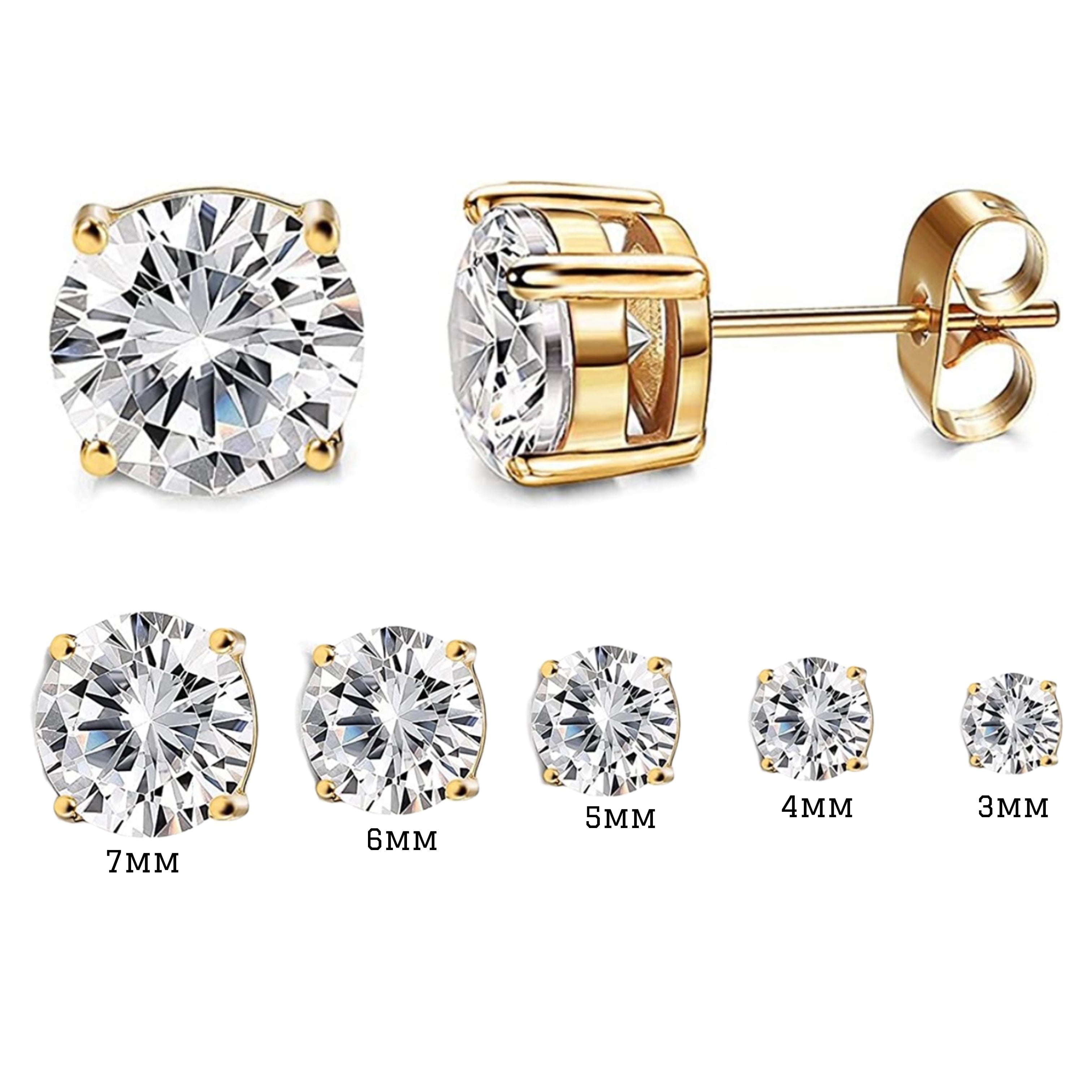 Shops Beautiful Set of 7 individual 3mm Sterling Silver 925 Multi Colour Cubic Zirconia Studs.