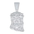 thumbnail image 1 of 925 Sterling Silver Round Cut Moissanite Jesus Face Pendant Men's Charm 0.64 Ct., 1 of 1