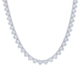 thumbnail image 1 of 925 Sterling Silver Round Cut Moissanite Women's 7.5mm Solitaire Halo Heart Link Necklace 16 in Chain | 17.24 Ct., 1 of 2