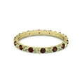 thumbnail image 1 of 925 Sterling Silver Round Garnet Peridot Yellow Plated Eternity Band Ring Size US- 7, 1 of 5