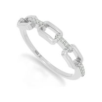 925 Sterling Silver Round Moissanite Gemstone Chain Link Band Stackable Women Engagement Ring, Anniversary Promise Rings, Gift For Her_7.5