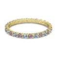 thumbnail image 1 of 925 Sterling Silver Round Rhodolite Garnet Blue Topaz Yellow Plated Band Ring, 1 of 4