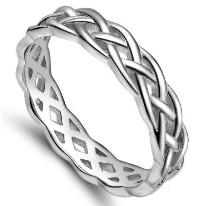 Sterling Silver Round Ring 4mm Wide Perfect for Wedding Unisex Design ...