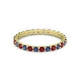 thumbnail image 1 of 925 Sterling Silver Round Ruby Blue Sapphire Yellow Plated Eternity Band Ring, 1 of 4