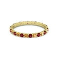 thumbnail image 1 of 925 Sterling Silver Round Ruby Citrine Yellow Plated Eternity Band Ring, 1 of 4
