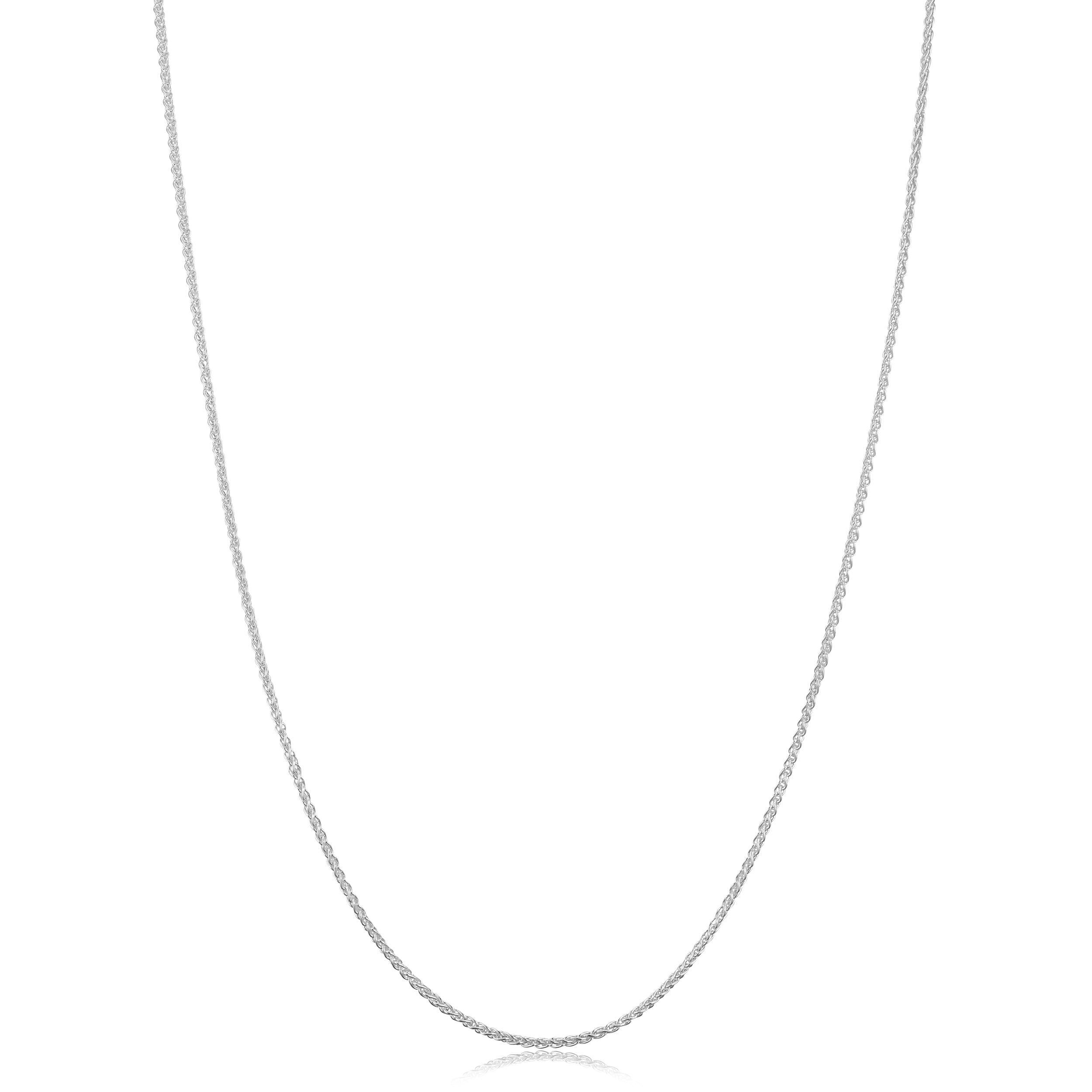 KoolJewelry 925 Sterling Silver Round Wheat Chain Necklace (1.1 mm, 16 inch)