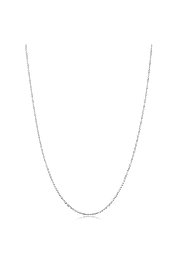 KoolJewelry 925 Sterling Silver Round Wheat Chain Necklace (1.1 mm, 24 inch)
